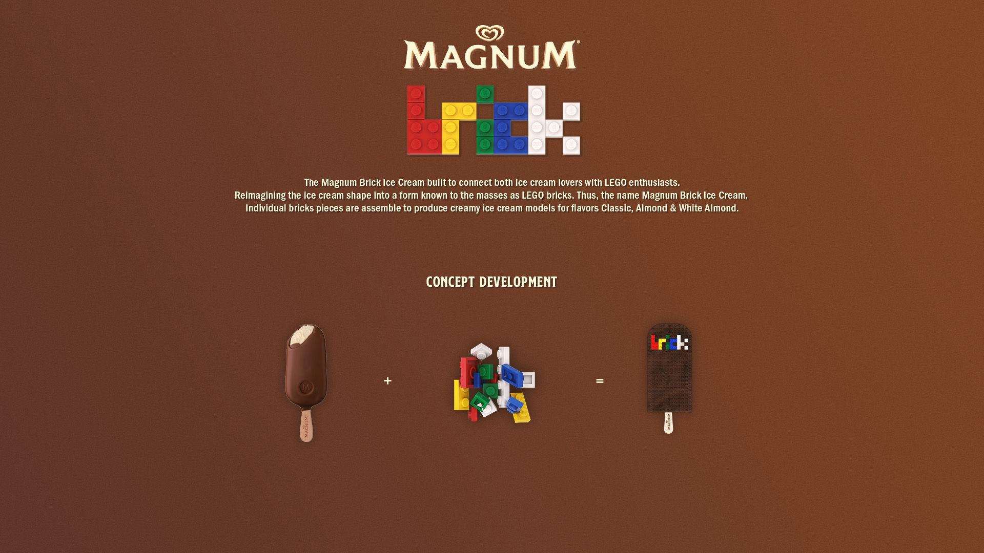 lego bricks and magnum ice cream combined to produce magnum brick ice cream