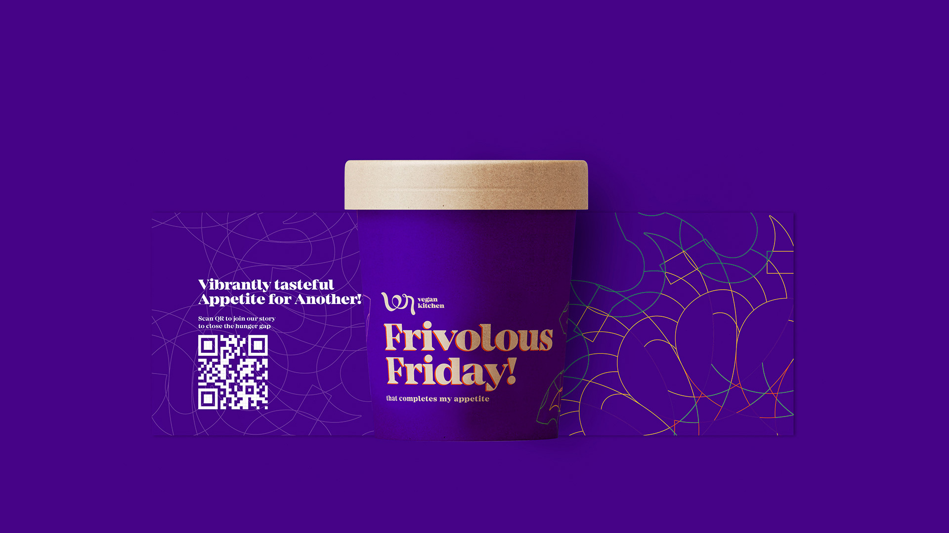 gravy cup printed with purple rangoli design