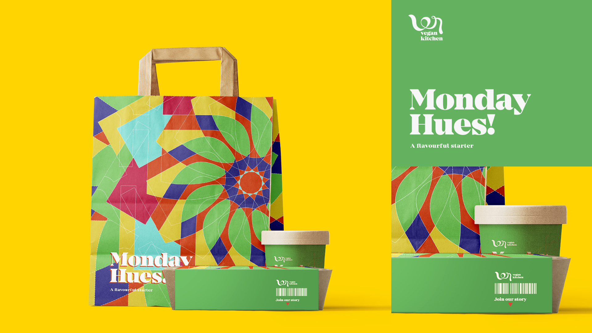 colourful kraft paper packaging for indian food