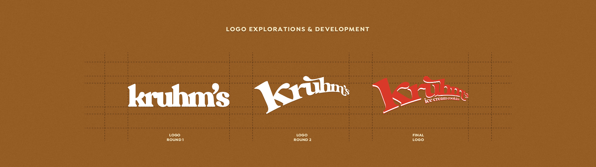 logo design explorations and development for ice cream brand